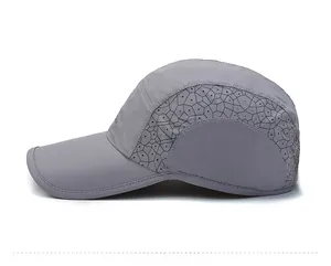 Side view of lightweight sun hat showing breathable mesh panels and long brim details