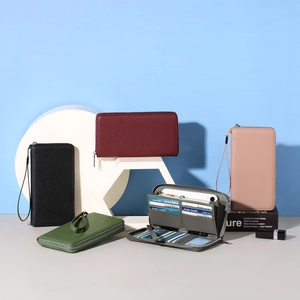 RFID blocking large capacity PU leather wallets for women in multiple colors with card slots
