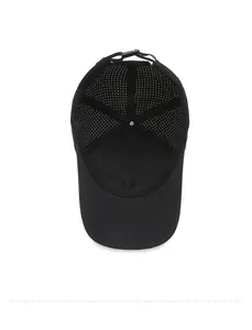 Detail view of the breathable quick-dry mesh lining and adjustable strap on the sun hat