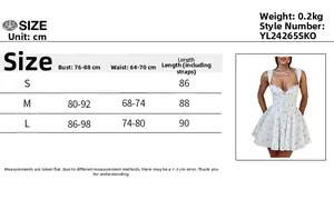 Detaillierte Größentabelle für elegantes Sommer-Bodycon-Kleid in cm für S, M und L
