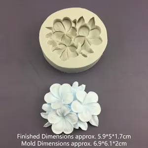 Gardenia flower silicone mold for DIY resin cakes, mold size 6.9x6.1x2cm with floral detail
