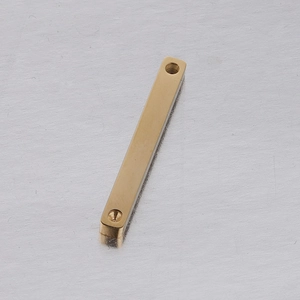 Polished gold stainless steel rectangular pendant bar with dual holes for DIY jewelry