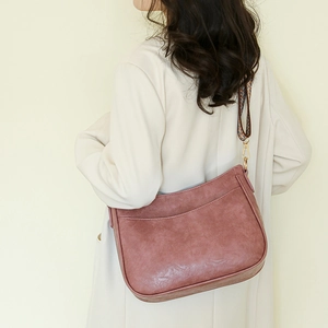 Elegante borsa tote in pelle PU rosa antico con tracolla in stile boho per donna
