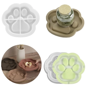 Stampo In Silicone Zampa Di Gatto Per Colata Di Resina Vassoio In Gesso Piatto Portaoggetti Gioielli Forma Animale Carina