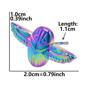 Detailed size specifications for rainbow scarab beetle stud earrings with dimensions