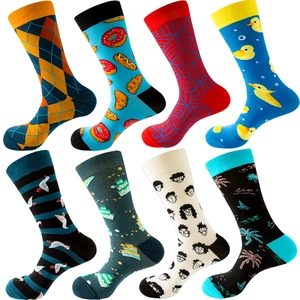 Cotton Crew Socks Fun Patterned Breathable Colorful Casual Fashion Hosiery For Men Women