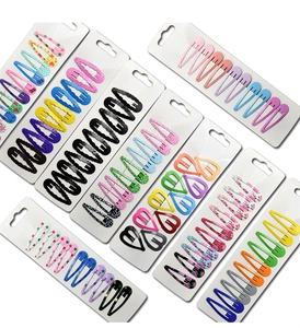 Barrettes à cheveux gouttes en métal coloré avec motifs d'étoiles et de fleurs