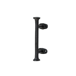 Poignée de porte rétro en fonte noire mate avec texture pour la maison et le jardin
