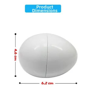 Produktabmessungen für weißes Eierpuzzle: 4,6 cm Höhe und 6,2 cm Breite im Detail