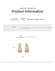 Guide des tailles pour boucles d'oreilles en U plaquées or 18 carats de 3cm sur 2cm