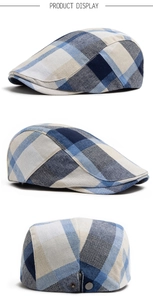 Three-angle views showing the British plaid patterns and adjustable metal buckle