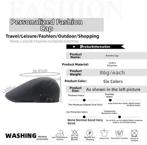Details zur grauen Karo-Baskenmütze mit Größe 56-61cm, Gewicht 86g und Baumwollstoff