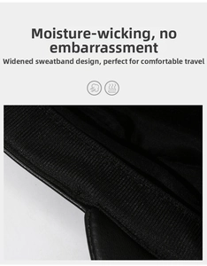 Detail view of the wide elastic sweatband and breathable lining inside the black cap