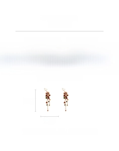 Detailed size specifications for vintage tassel earrings with copper and colorful zircons