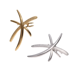 Minimalist dragonfly-style stainless steel ring in gold and silver finishes