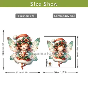 Dimensions du sticker mural fée de Noël affichées en pouces et en centimètres