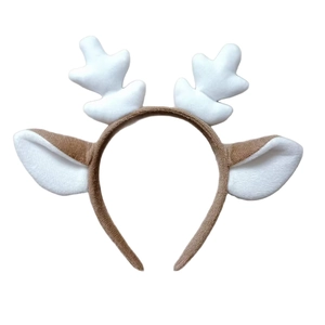 Serre-tête bois de renne de Noël mignon avec oreilles en peluche pour fêtes