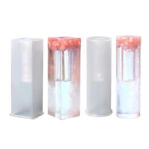DIY silicone mold set for resin vases and crystal organizers in square and round shapes