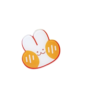 Cute Japanese style white bunny acrylic brooch pin for girls backpack accessories