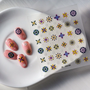 Autocollants 5D gaufrés bohème mandala FEB-398 avec des motifs de flocons de neige réels
