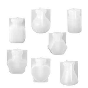 7-piece set of translucent silicone molds for DIY resin drifting bottles and jars