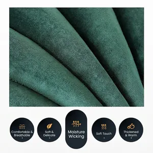 Dark green velvet shell pillow made of soft breathable dutch fleece for sofa decor