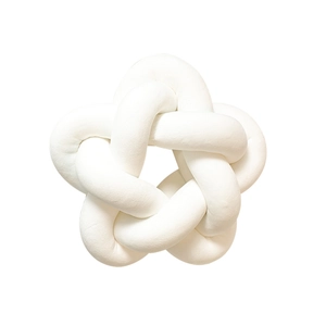 Minimalist white star-shaped knotted pillow for Nordic style home sofa decor