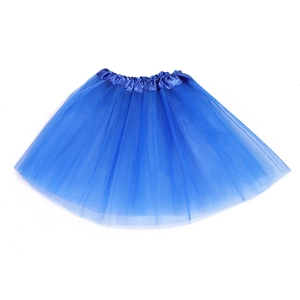 Vibrant blue multilayer tulle tutu skirt with elastic satin waistband for women