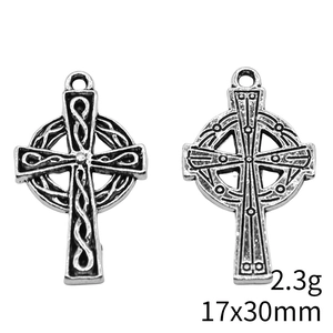 Antique silver Celtic cross pendants 17x30mm for DIY jewelry making accessories