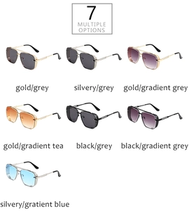 Steampunk sunglasses color options including gold, silver and black metal frames