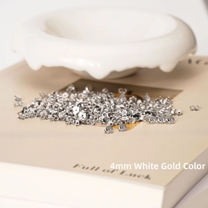 Detailed macro view of 4mm S925 sterling silver butterfly earring backs in white gold finish