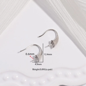 S925 Sterling Silber geometrische C-Form Ohrstecker für DIY Schmuckherstellung