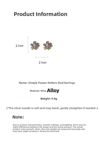 Detailed view of floral pearl earrings showing 2.1cm size and 9.9g weight specifications