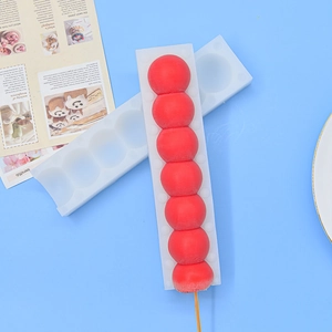 White silicone mold for 7-sphere DIY scented candles and sugar-coated haws shaped crafts