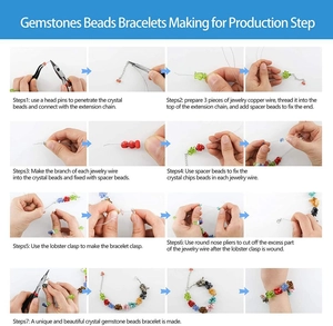 Step-by-step DIY guide for making gemstone bead bracelets with jewelry accessories