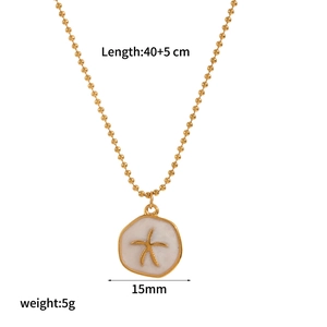 Detailansicht des 15mm Seestern-Anhängers an Goldkette mit 40+5 cm Längenangaben