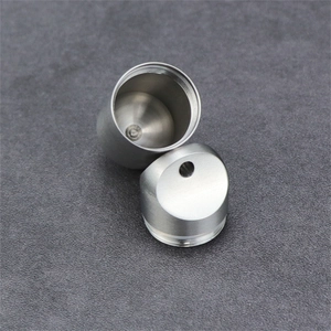 Titanium alloy portable waterproof capsule pill container with matte silver finish