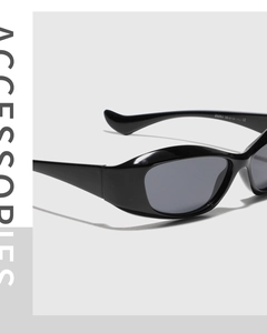 Close-up of Y2K square sunglasses temple with size specs 58-18-140 and CE mark