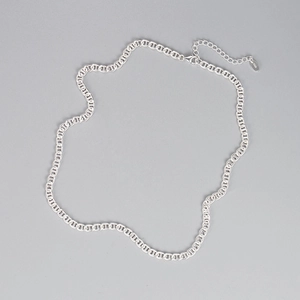 Minimalist 925 sterling silver anchor chain necklace with pig nose links in silver