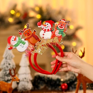 Lot de serre-têtes de Noël festifs avec bonhomme de neige et renne pour décoration