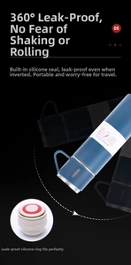 Leakproof stainless steel vacuum flask detail showing 360-degree sealing silicone ring