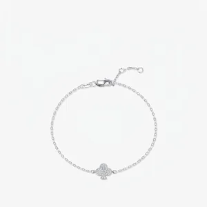 Moissanite Clover Bracelet 925 Sterling Silver D Color VVS1 Sparkling Jewelry For Women Elegant Adjustable Gift