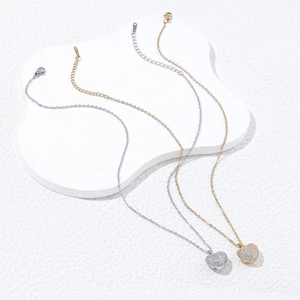 Edelstahl Herz Anhänger Halskette Strass Mode Pendler Schmuck Für Damen Elegante Herz Halsketten Geschenk