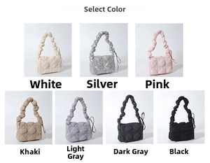Selection of quilted nylon crossbody bags shown in seven versatile fashion colors