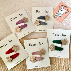Star Hair Clips Flocked Velvet Gold Glitter Snap Hairpin Sweet Simple Korean Style Kids Girls Hair Accessories Autumn Winter