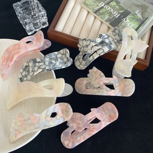 Nuova Clip per Capelli a Forma di Ali e Fiori in Acetato per Donna Moda Coreana Grande Fermaglio Elegante Trama di Marmo Antiscivolo Accessori Copricapo