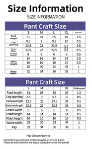 Tabella taglie dettagliata per pantaloni yoga tie-dye a vita alta, misure da S a XL