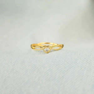 925 Sterling Silver Heart Knot Ring For Women Simple Gold Plated Rhinestone Intertwined Line Finger Ring Fashion Sisterhood Jewelry Gift