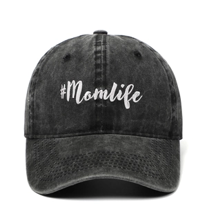 Vintage Baseball Cap Washed Cotton Embroidered Mom Life Distressed Adjustable Retro Hat For Women Outdoor