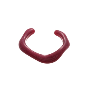 Minimalist irregular pink marble texture open cuff bracelet with wavy design for women